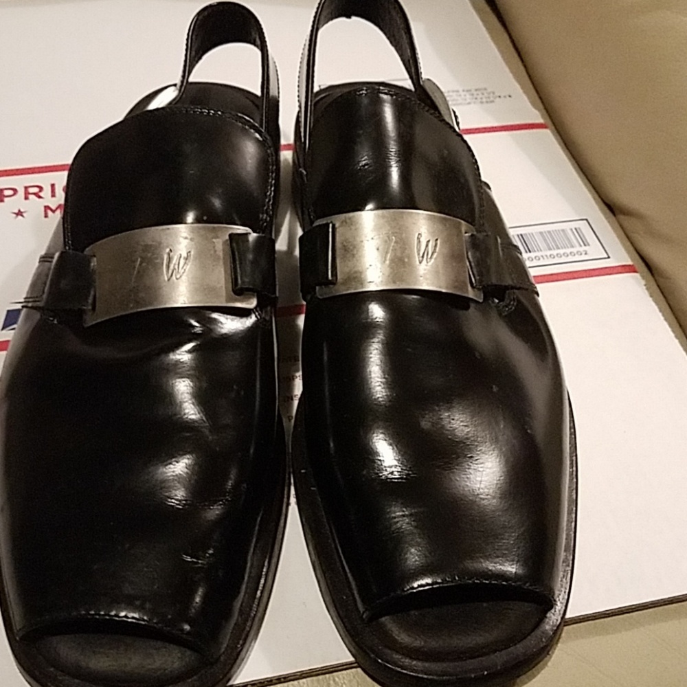 Men's Black leather Sandal